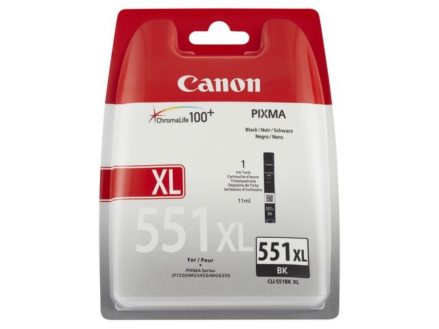 Blekk Canon CLI-551XL BK sort