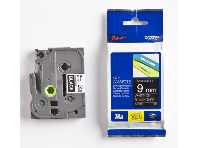 Tape P-Touch Tz325 9mmx8m Hvit/Sort