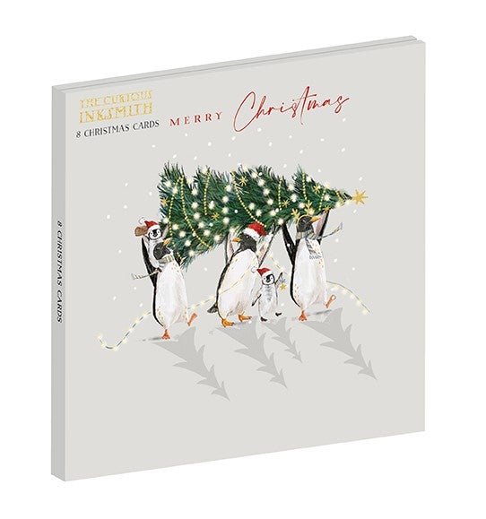 Julekort Penguin Party 8pk