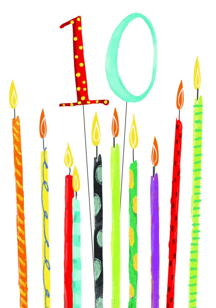 Kort Bday 10 candles