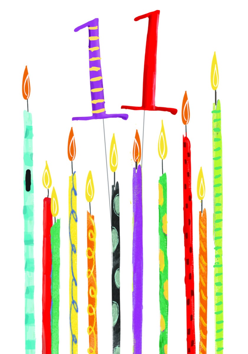 Kort Bday 11 candles