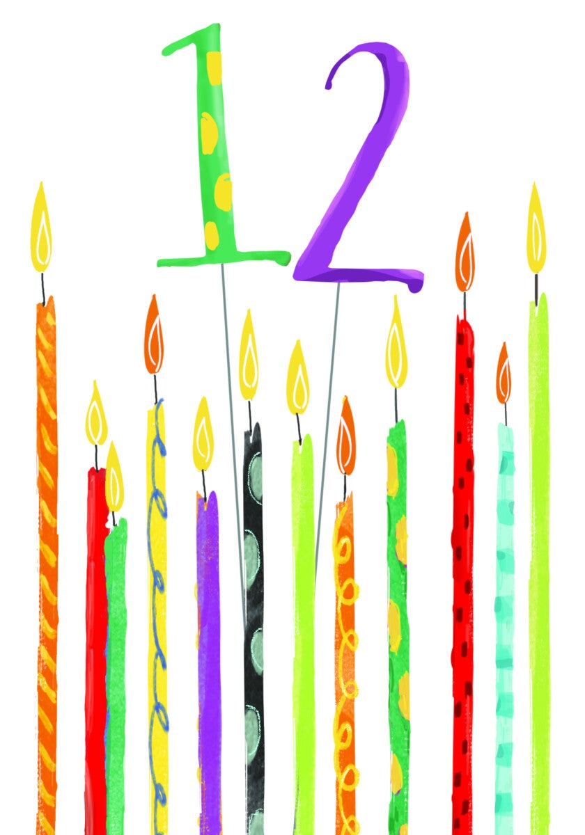 Kort Bday 12 candles