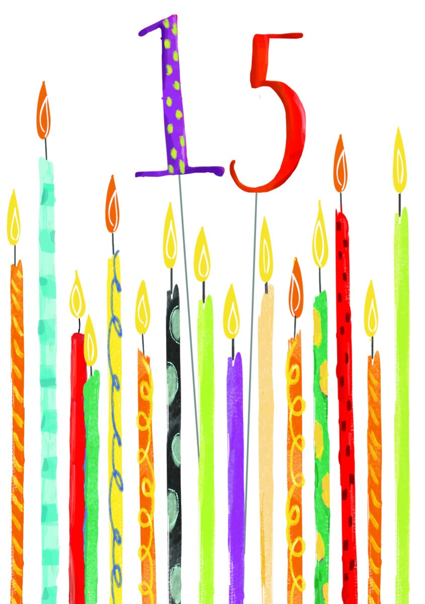 Kort Bday 15 candles