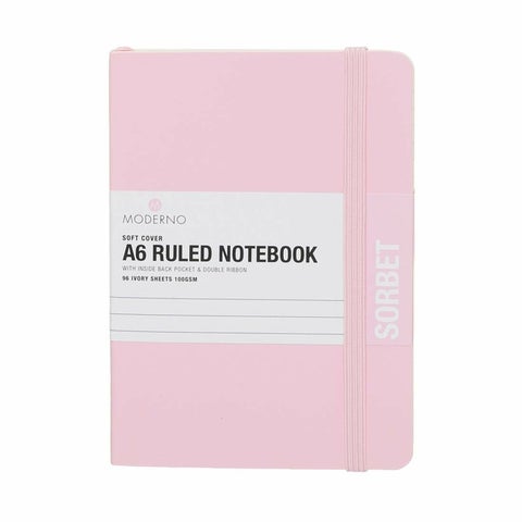 Notatbok Moderno Lyserosa A6 Myk Linjer