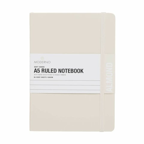 Notatbok Moderno Almond A5 Myk Linjer