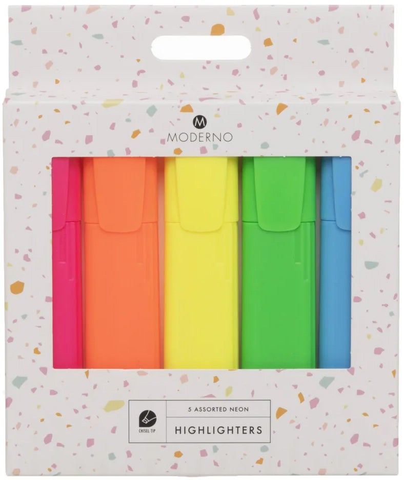 Highlighters Neon 5 pk Moderno