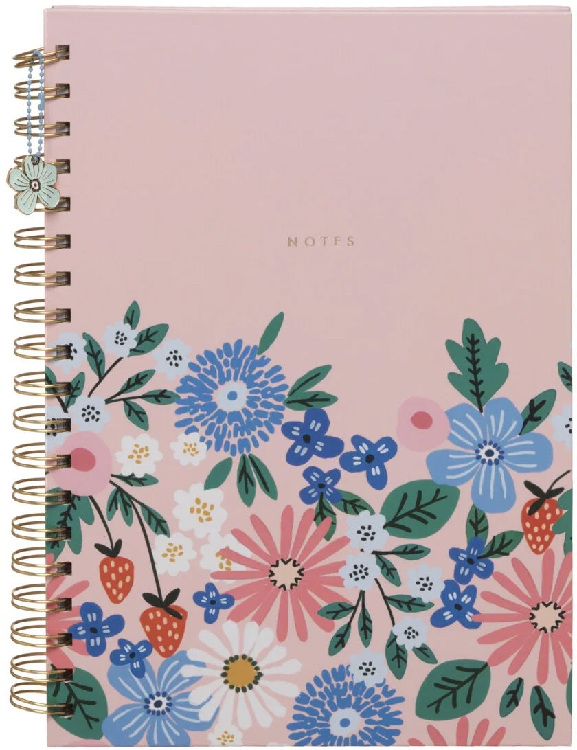 Notatbok B5 m/ gullspiral Rosa Bloom