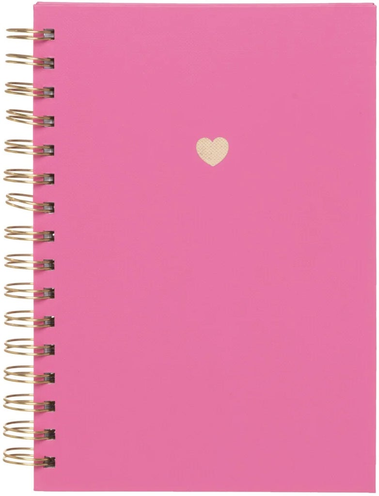 Notatbok A5 Rosa m/gullhjerte