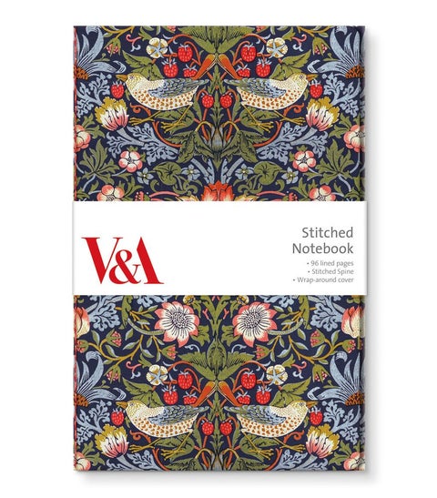 Notatbok A6 sydd V&A strawberry theif