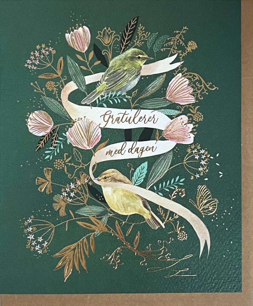 Kort To fugler Gratulerer med dagen