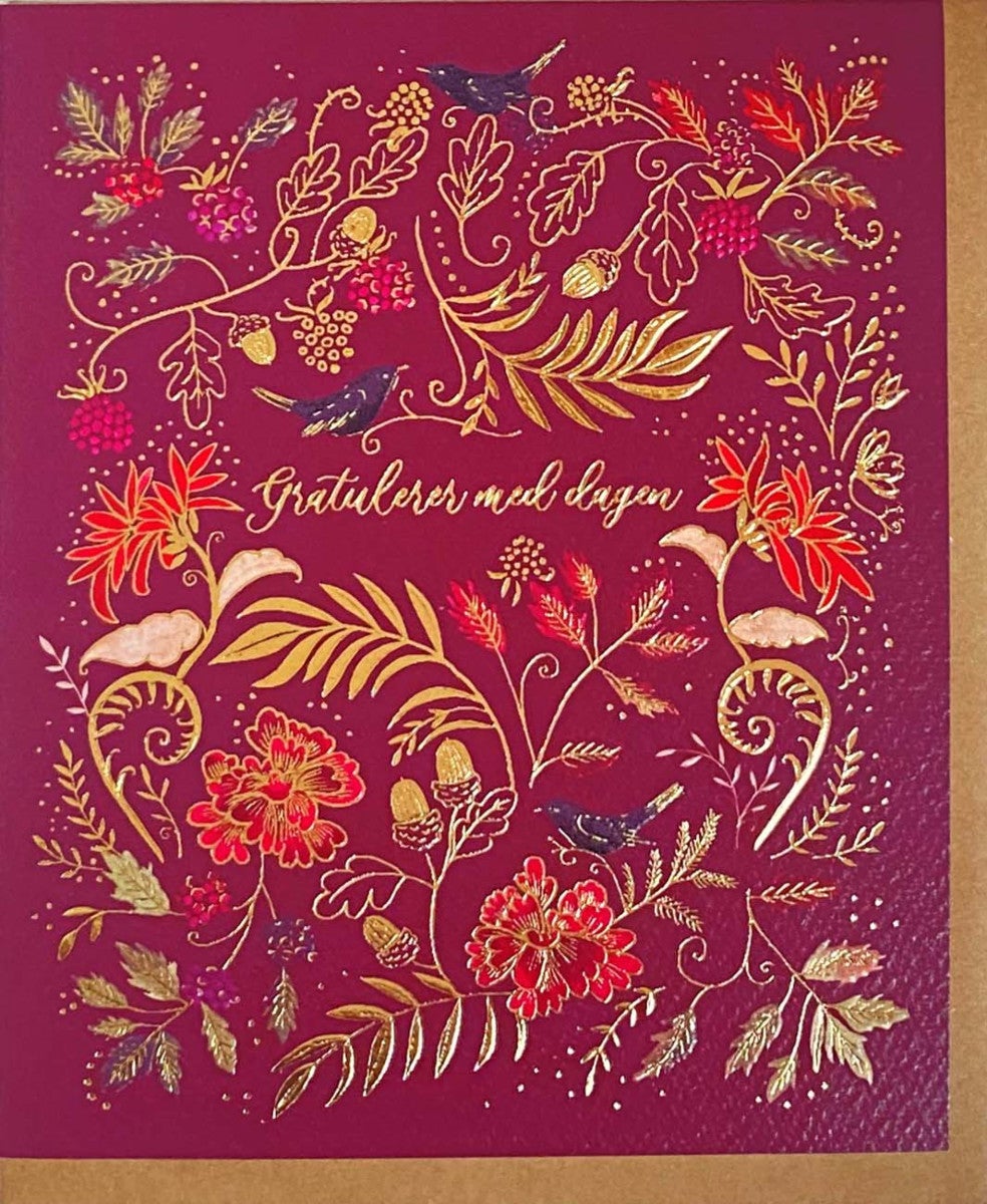 Kort Sorte fugler Gratulerer med dagen