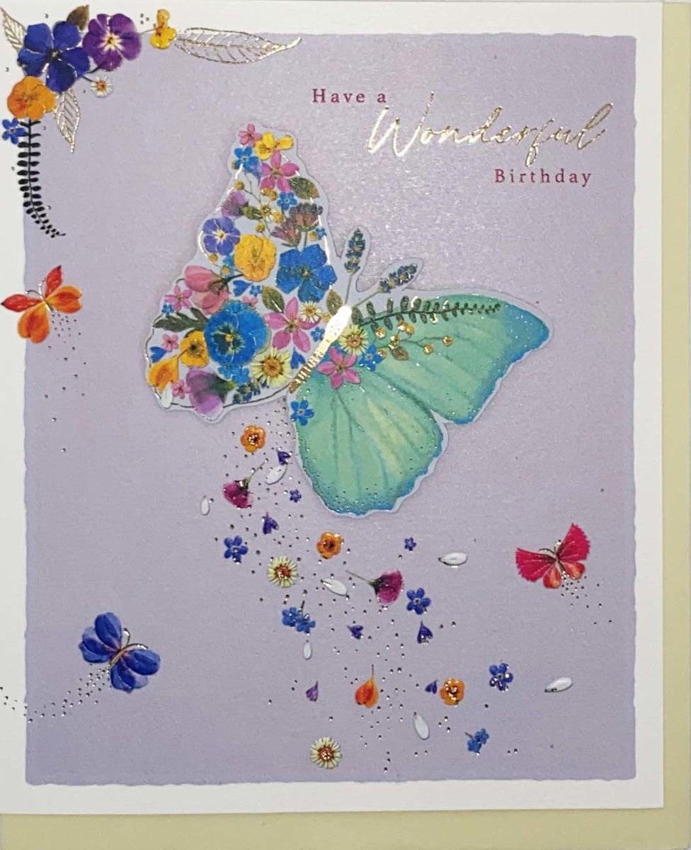 Kort Sommerfugl Have a Wonderful Birthday