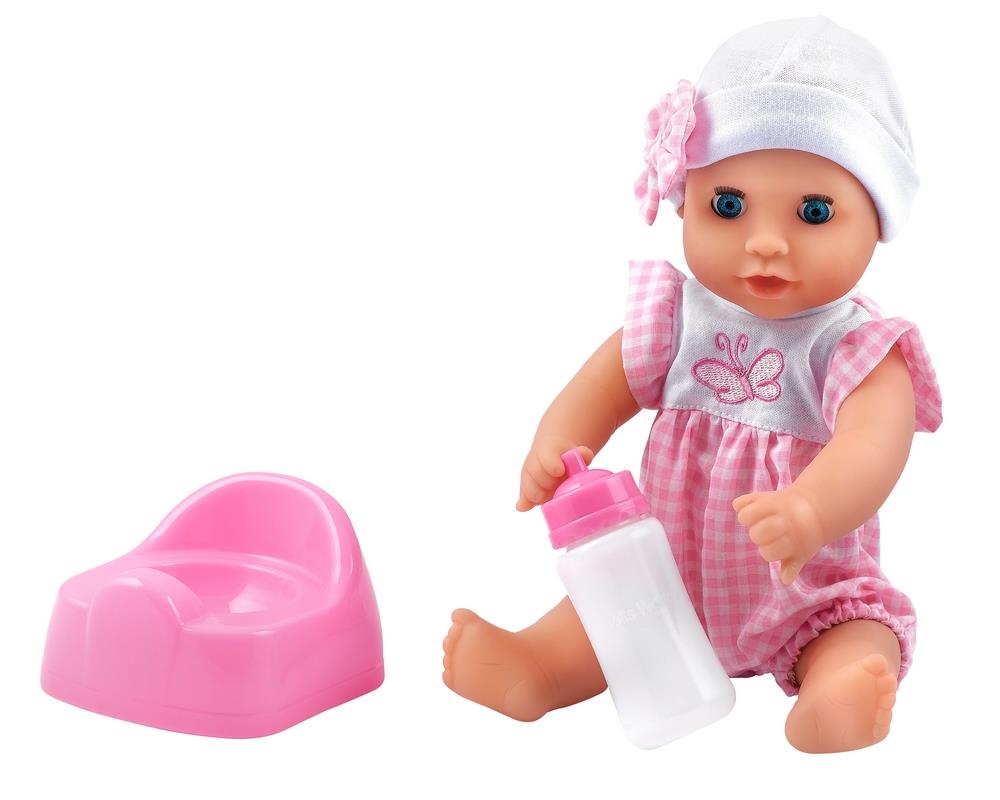 Drikke og tissedukke m/potte og flaske 30cm - Dolls world