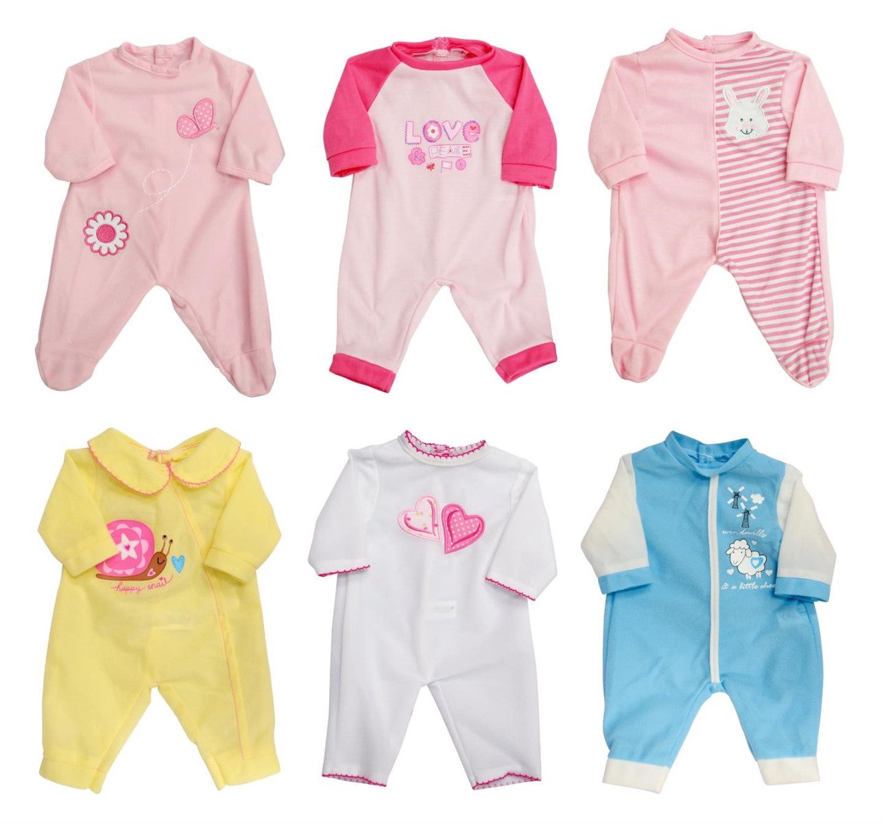 Dukkeklær str 41 Dolls World 8 ass