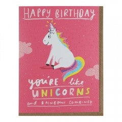 Kort PC Youre Like Unicorns Rainbows
