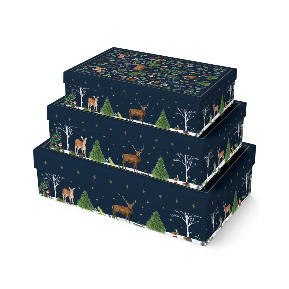 Gaveesker i sett Woodland Blå (3)