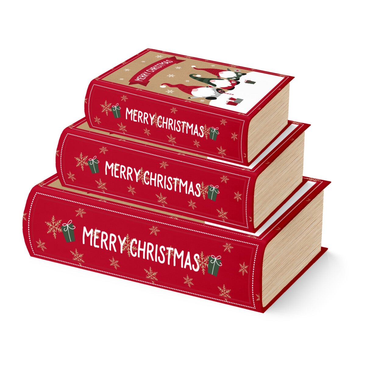 Gaveesker i sett Bok M Xmas Gonk (3)