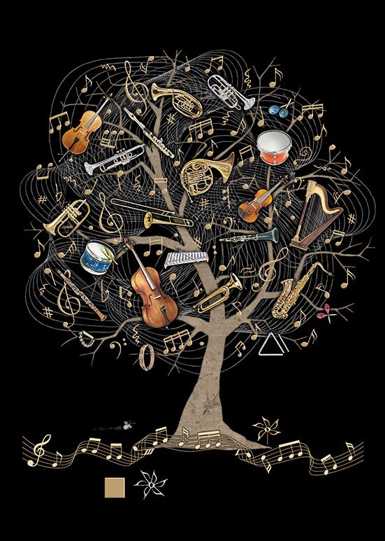Doble kort 167x118 Jewels  Music Tree