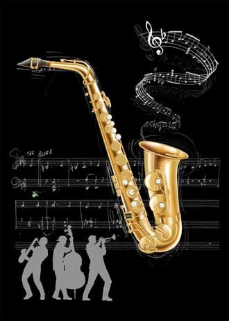 Kort Dobbelt 167x118mm Jewels Saxophone