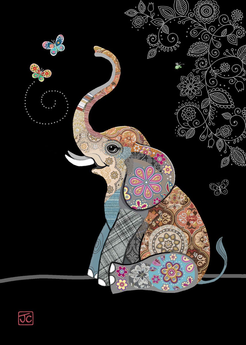 Kort Bug Art Jewels Elephant Butterflies