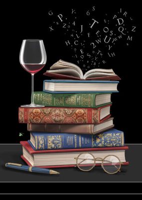 Kort Bug Art Jewels Wine and Books