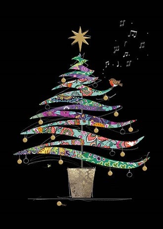 Doble julekort 12x17 Jewels, Colourful Tree