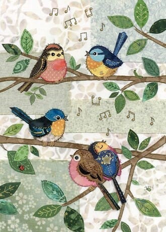 Kort Dobbelt 167x118mm Amy`s Cards Bird Chorous