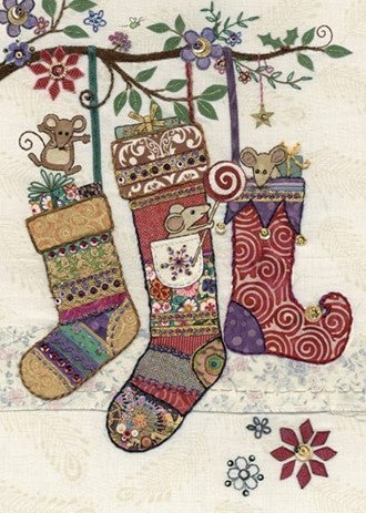 Doble julekort 12x17 Amy's Cards 3 julesokker