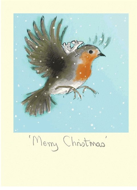 Julekort Two Bad Mice Christmas Robin