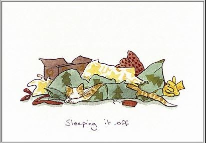 Julekort Two Bad Mice, Sleeping it Off