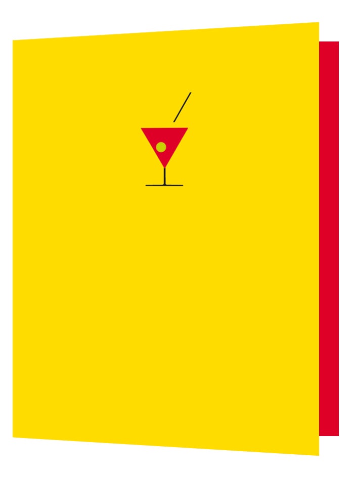 Dobbelt kort 85x125, cocktailglass