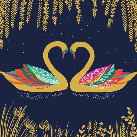 Kort Sara Miller Heart Swans