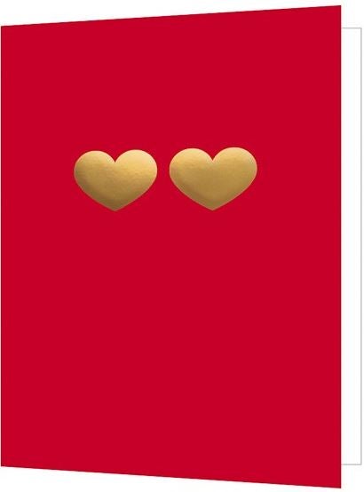Dobbelt kort 85x125, to hjerter