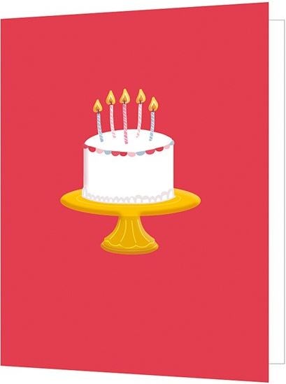 Dobbelt kort 85x125, kake med lys
