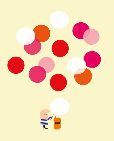 Dobbelt kort Ink Press, Mann med ballonger