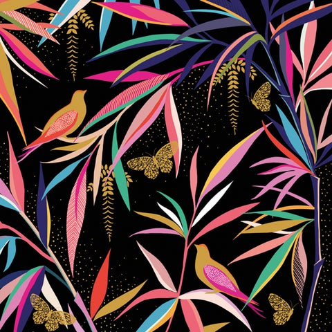 Kort Sara Miller Birds Butterflies Black