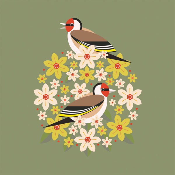 Kort I Like Birds Goldfinch Bloom