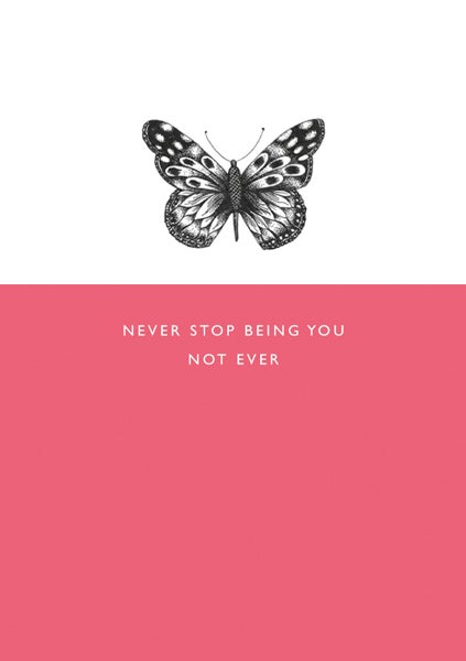 Kort Imagine Butterfly Never Stop