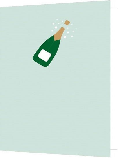 Dobbelt kort 85x125,  champagne-flaske
