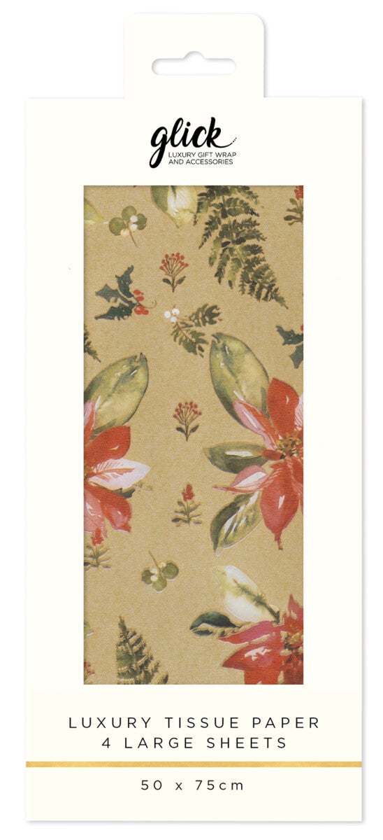 Silkepapir Perfect Poinsettia Gold