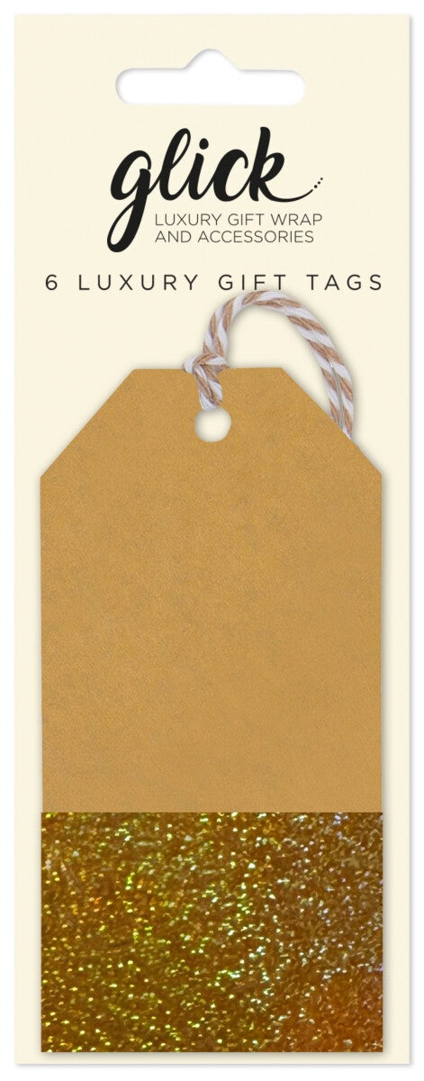 Gavemerkelapper 6pk Holographic Gold