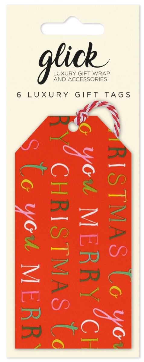 Gavemerkelapper 6pk Exquisite Christmas Red