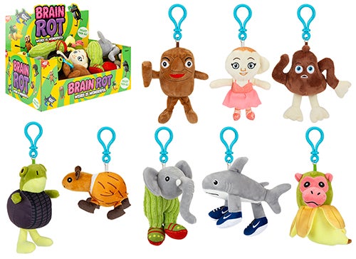 Brainrot Plysj Clip On 8 Ass 12 cm