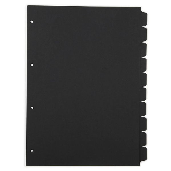 Skilleark A4 10-delt Sort