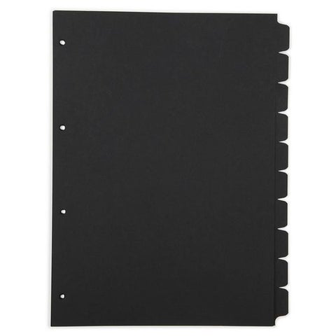 Skilleark A4 10-delt Sort