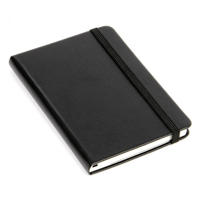 Notatbok Agenzio A6 Ruter Hardcover Sort 192s