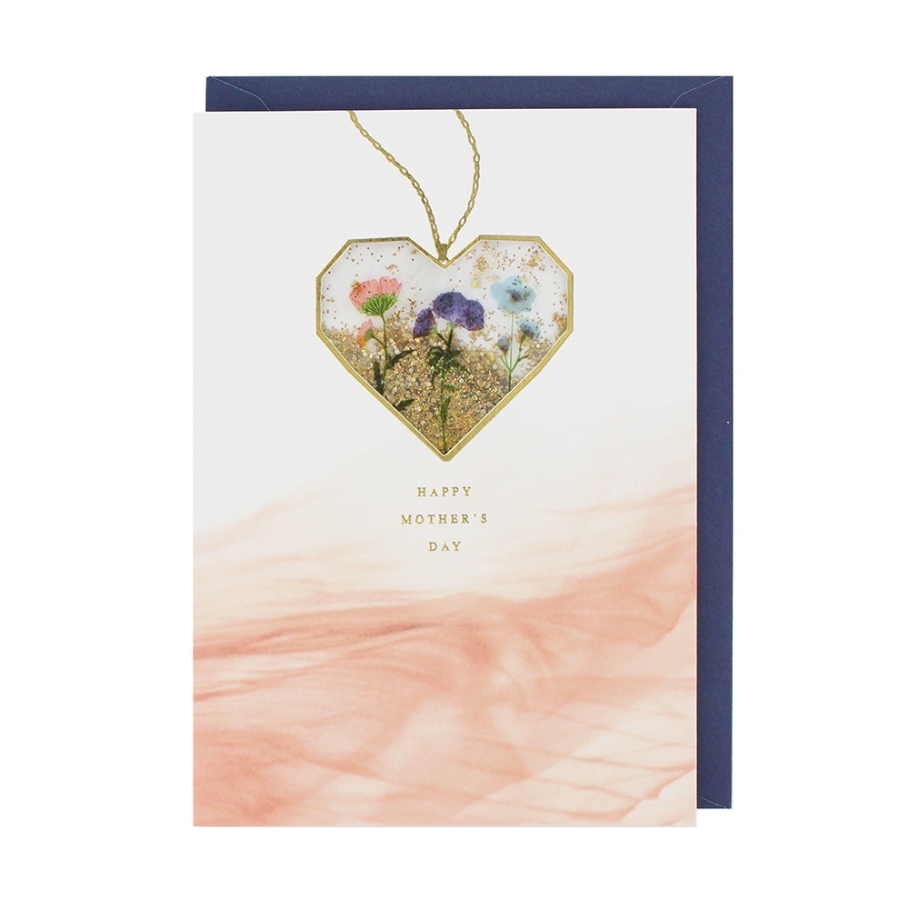 Kort Heart Floral Confetti