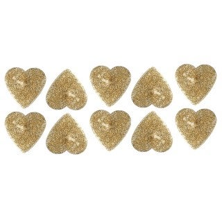 Wedding Gold Glitter Heart Tlights X10