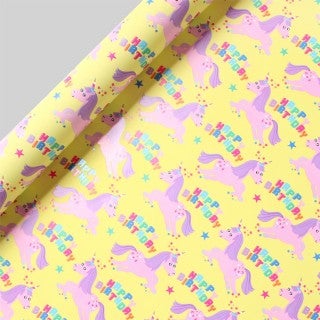 Gavepapir 3m Birthday Unicorn