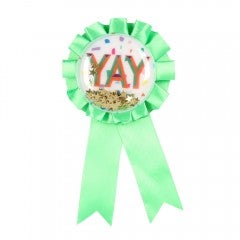 Birthyay yay green foil rosette
